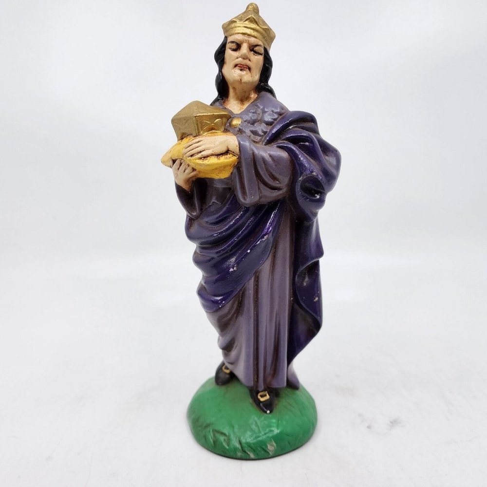 Atlantic Mold Wise Man Nativity Figure Hand Painted Ceramic Figurine 8 in VTG
